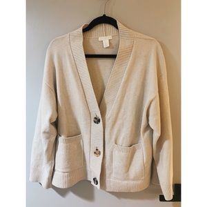 Cream H&M oversized cardigan